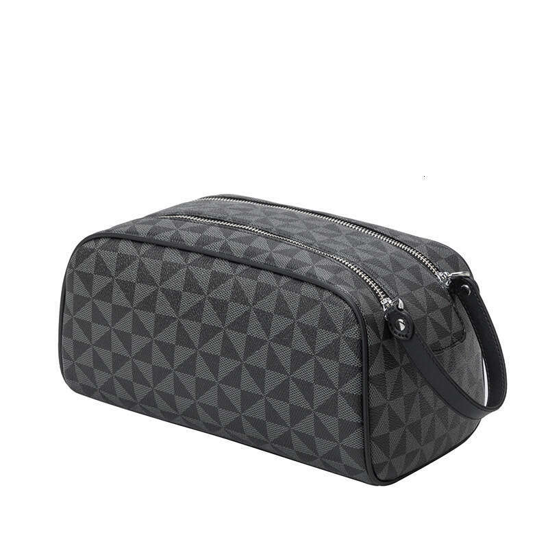 Lacel Urwebin Cosmetic Bags Portable Simple Double Zipper leather Makeup bag designer Tote Toiletry Storage Large Capacity Handheld Travel Cosmetic Ba
