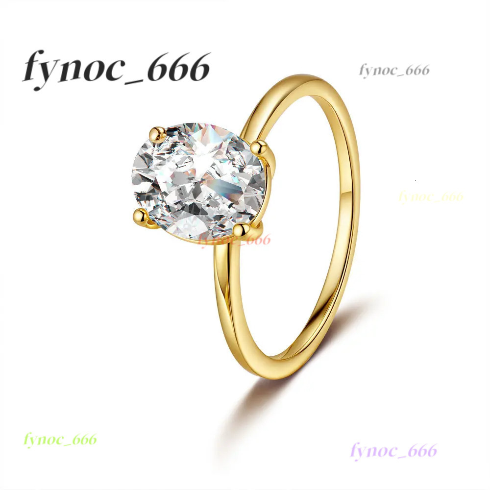 Luxury 100% Real 18k Gold Womens Oval Diamond Ring Moissanite Light Luxury Four Claw Engagement Ring
