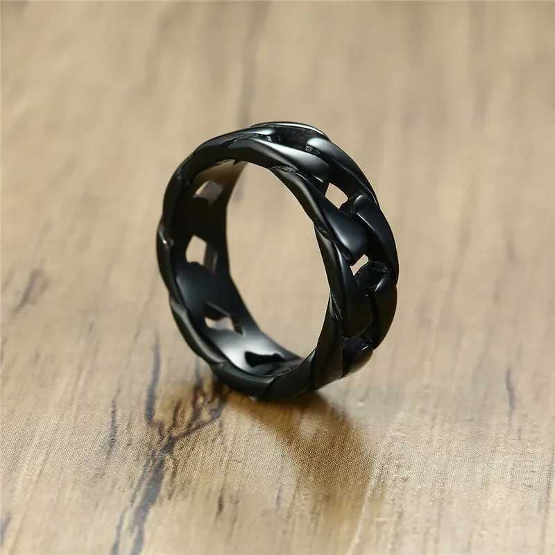 Delicate Creative Punk Vintage Rings for Men Cuban Link Chain Male Boy Finger Ring Accessory Decoration Party Gifts Wholesale S250716