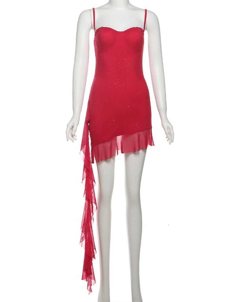 Nibber Sexy Tassel Double Deck Dress Women Sequins Solid Ruffles Spaghetti Strap Slim Sleeveless Lace Beach Vacation Bodycon R250716