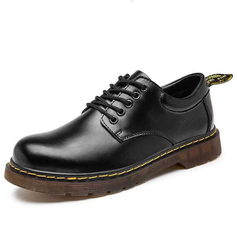 Mens Work Boots Genuine Leather Casual Shoes - Wide Toe Slip-Resistant Derby Large Sizes 38-48 W250716