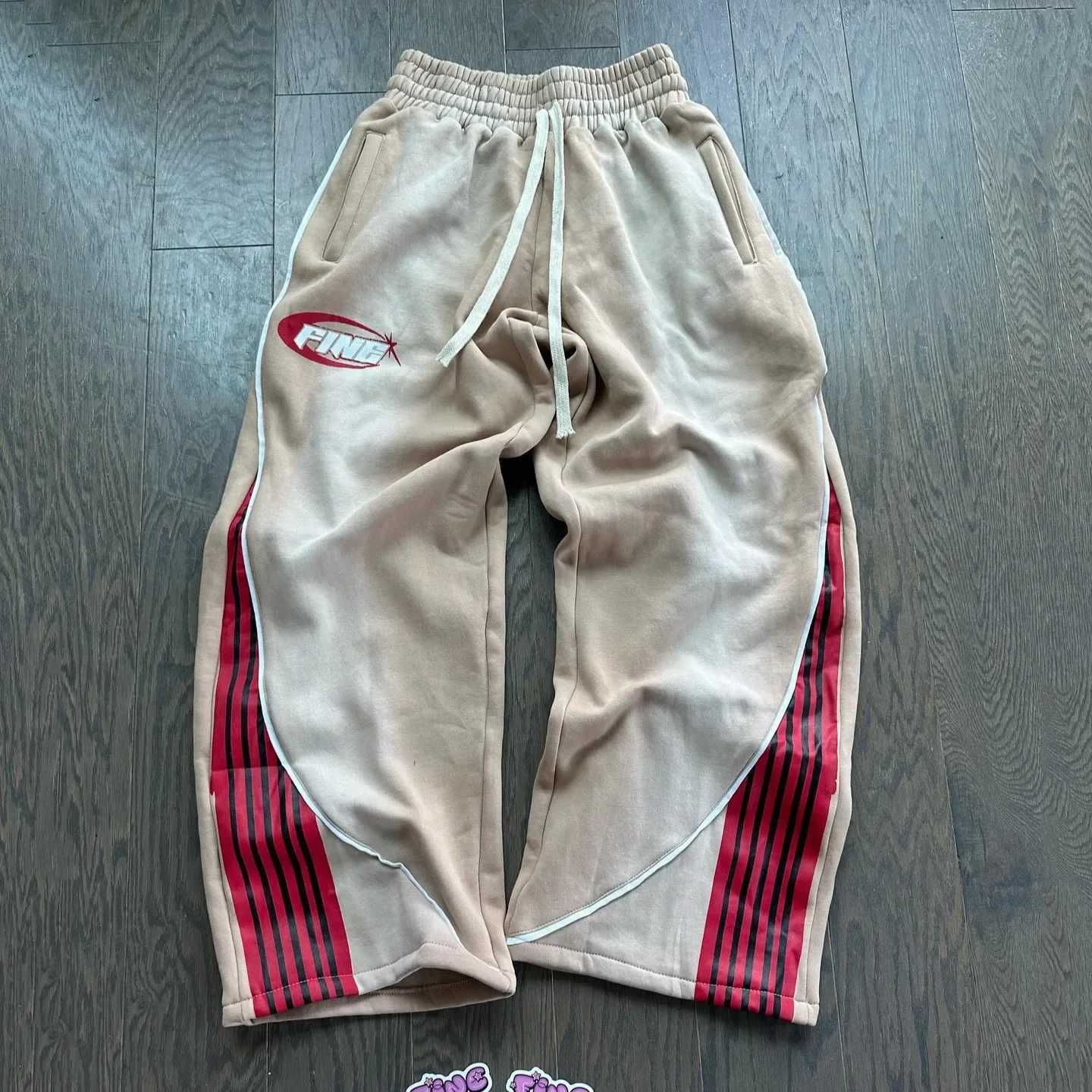 2K Fashion Striped Pants New American Trend Hip Hop Men Women Jogger Drawstring Sweatpants Oversize Cargo Trousers Streetwear y250716