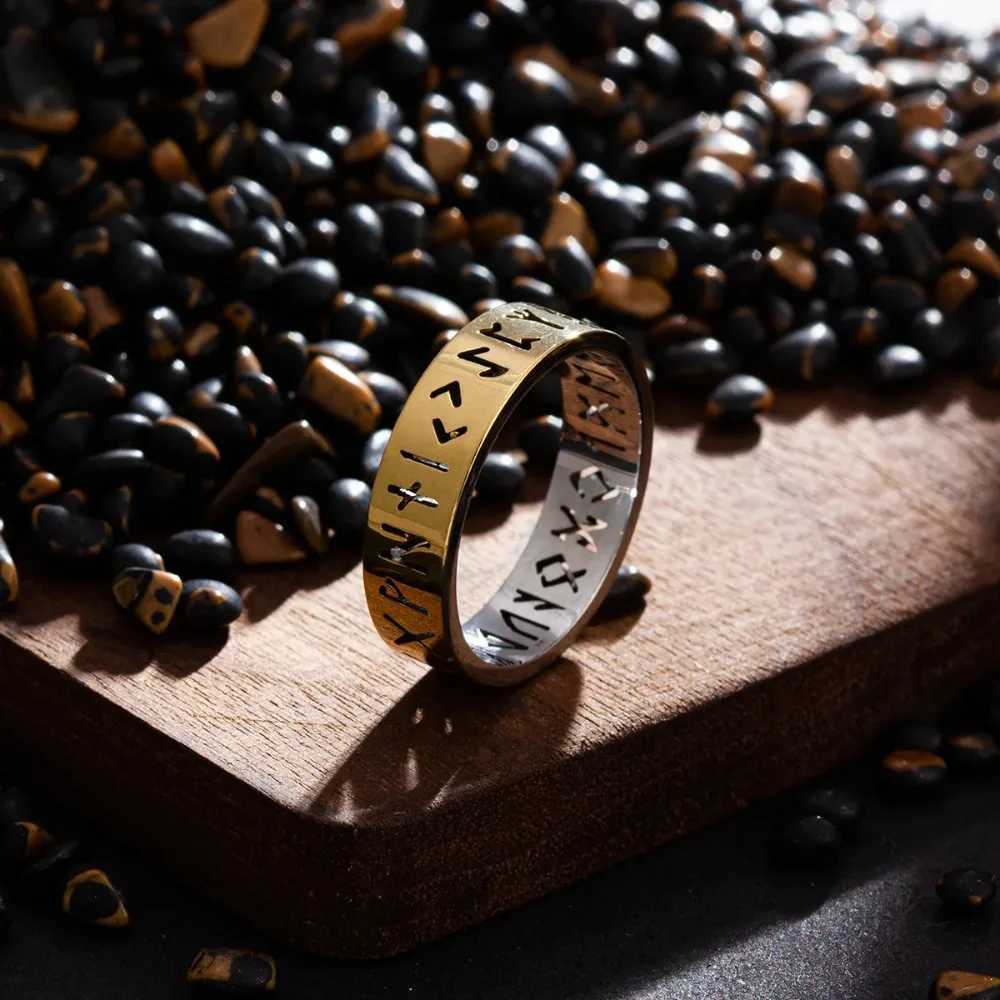 Vintage 6mm Out Odin Norse Viking Amulet Rune Rings for Men Words Ring Wedding Jewelry Valentines Gifts Wholesale S250716