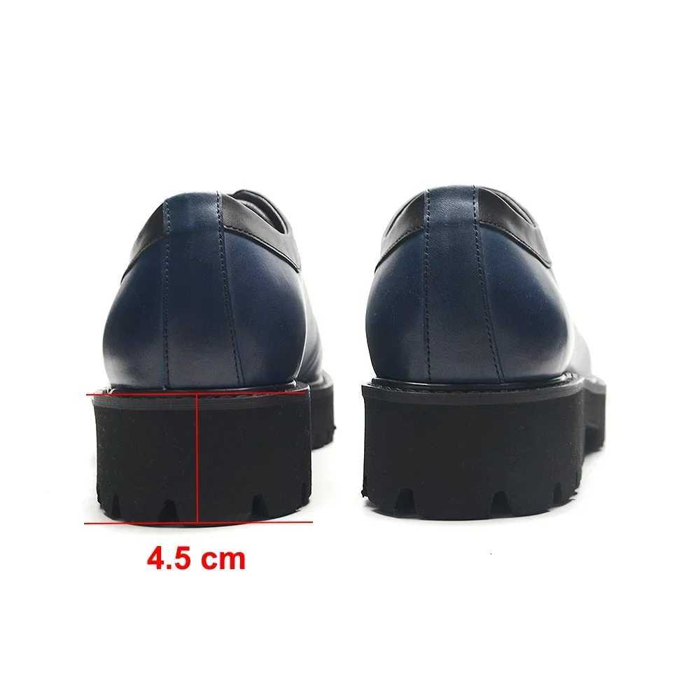 Fashion Mens Oxford Elevator Shoes Genuine Leather Round Toe Height Increasing Business Office Casual Dress Sneakers for Men W250716