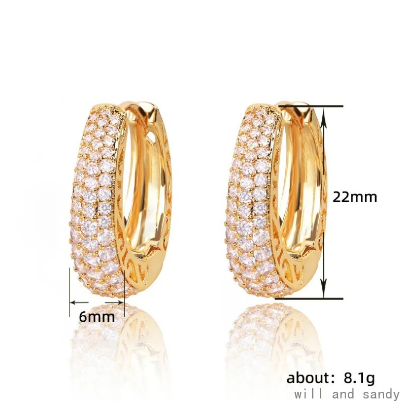 Stunning Cubic Zirconia CZ Hoop Earrings Charm 18k Gold Plated Crystal Hoop Earrings Hypoallergenic Jewelry Gift for Mother Birthdays Weddings Anniver
