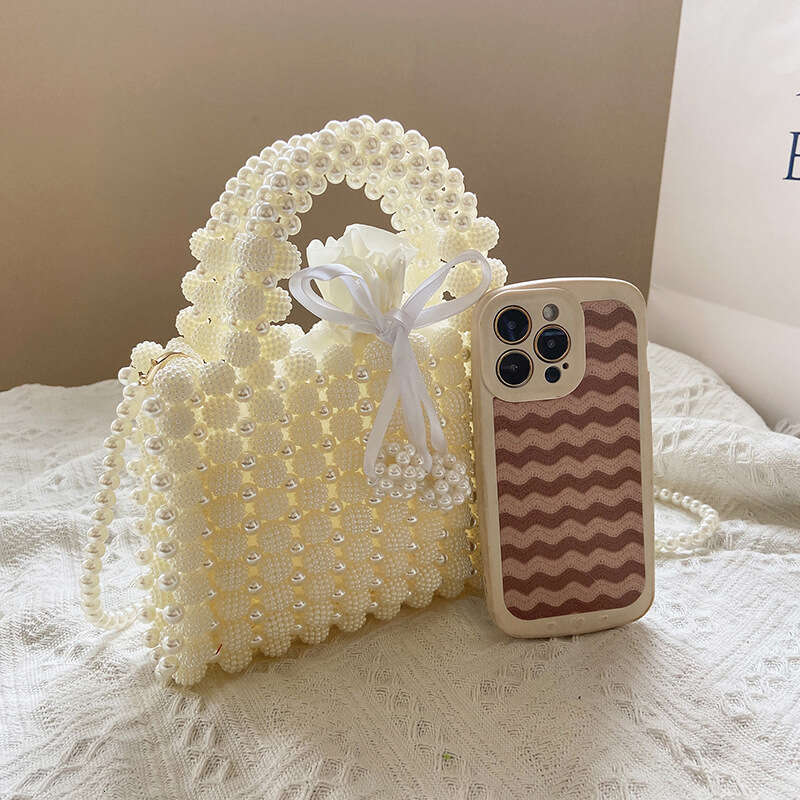 Little Fairy New 2025 Fashion Beaded Woven Ins Internet Celebrity Handheld Crossbody Stylish Tote Bag