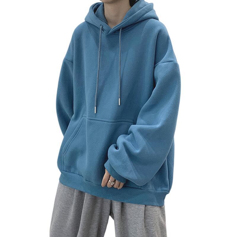 M0925 Master quality retro trend men and women high street version design solid color men's pullover short wide hooded sweatshirt