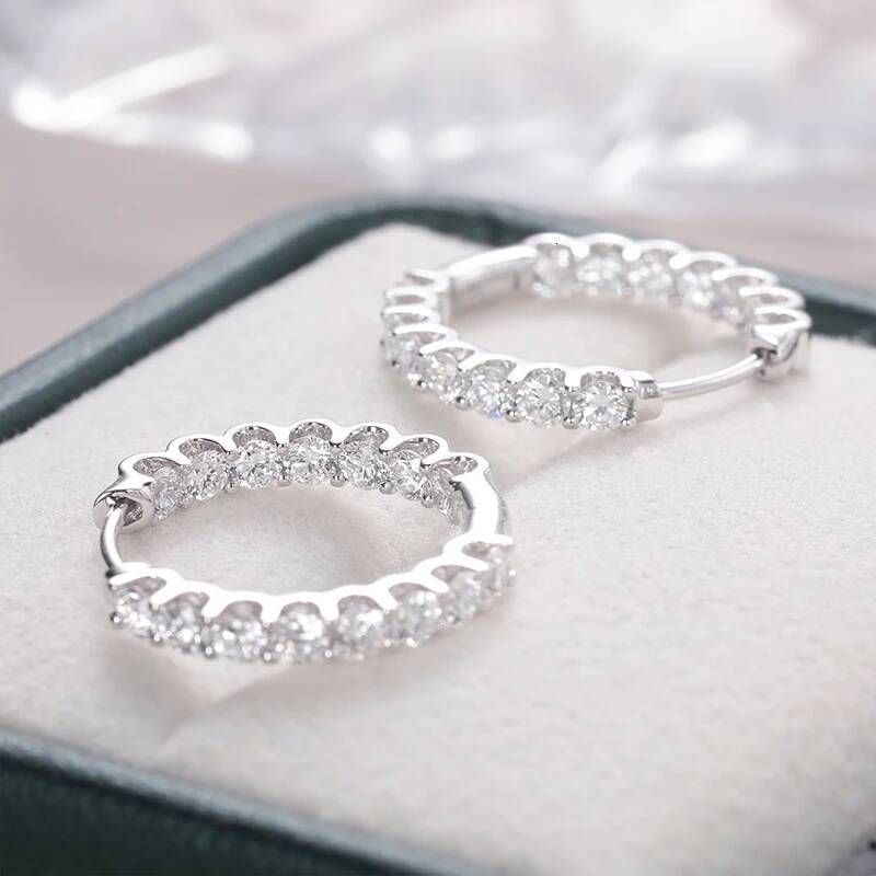 Luxury VVS Lab Grown Diamond Huggie Stud Earrings For Women Men 14K Solid Gold Hoop Earring Jewelry Party Gifts GRM Certified