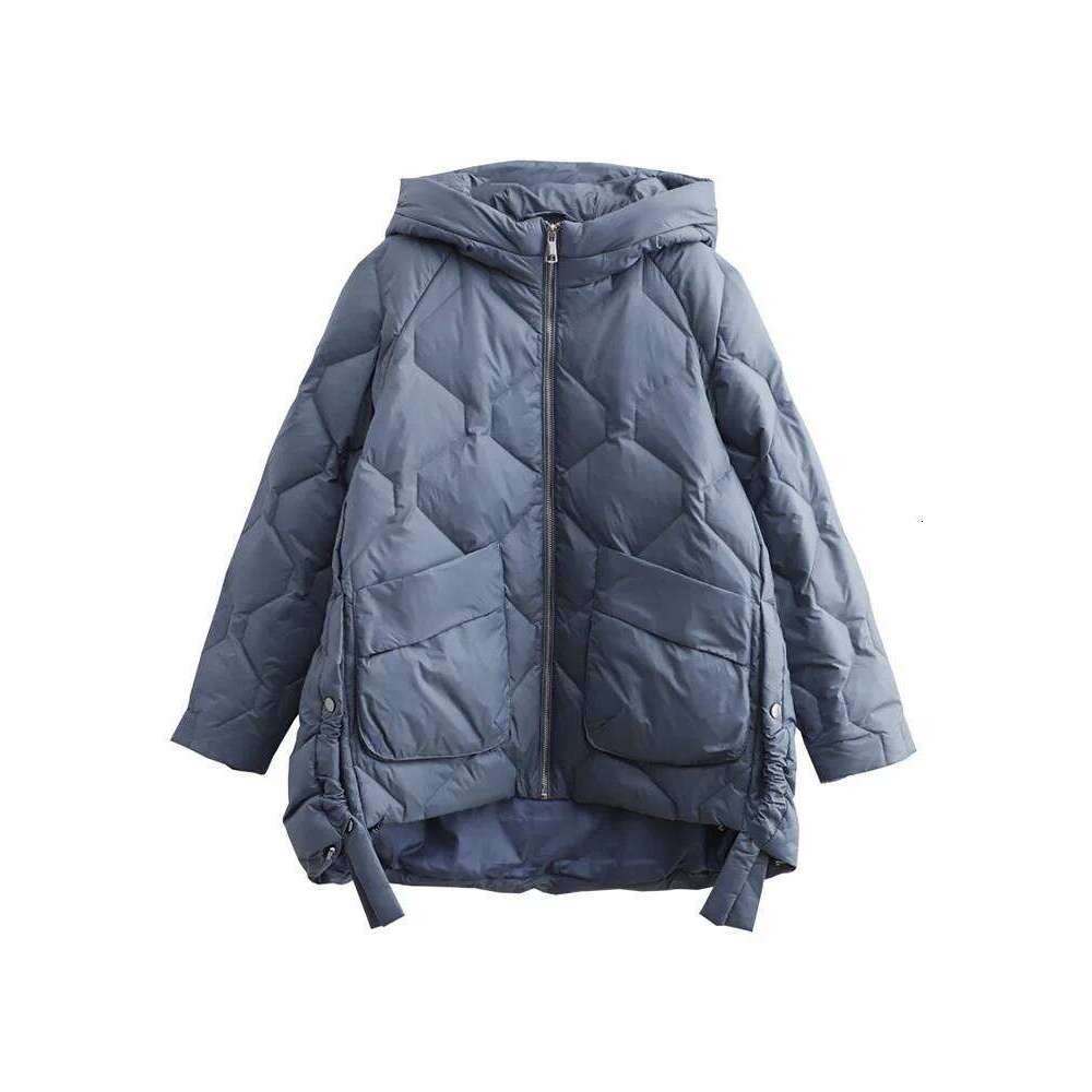 Lagabogy 2025 New Winter Women 90% White Duck Down Jacket Casual Loose Fashion Outwear Hooded Puffer Coat Short Light Warm Parka