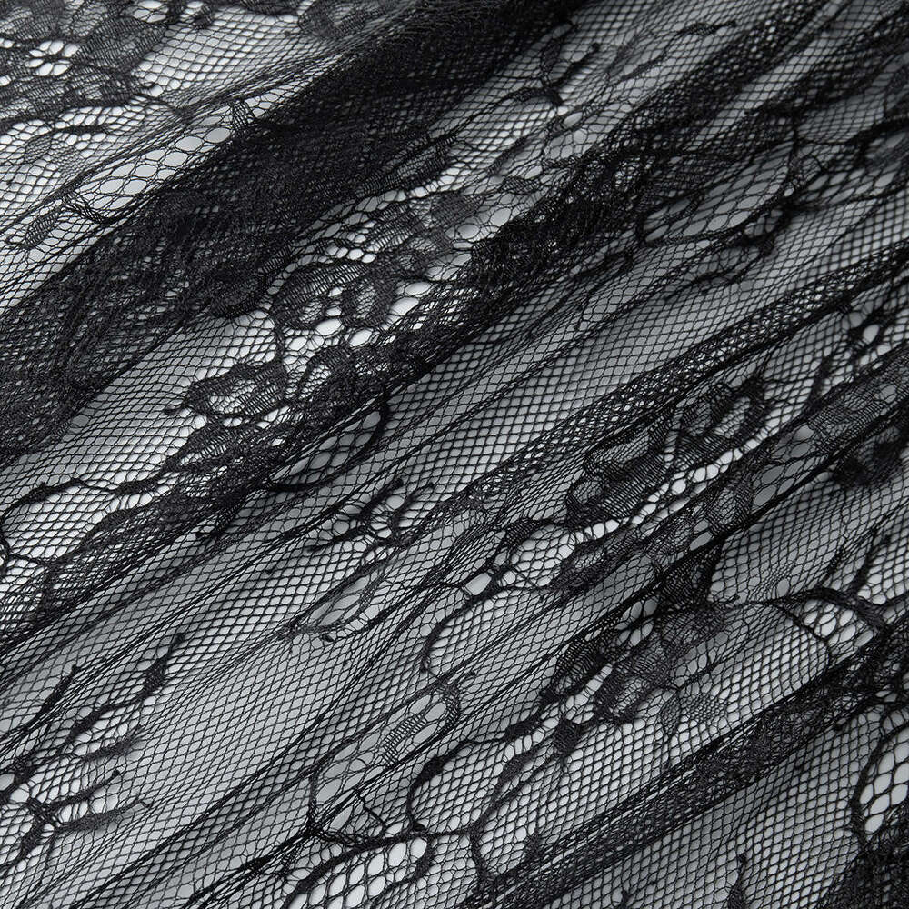 Black Lace Long Summer New Sexy Sheer Niche Elegant Skirt B5