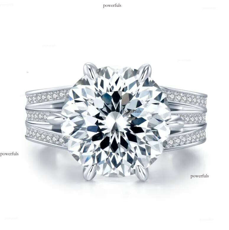 10ct Choucong Brand Wedding Rings Jewelry Real 100% Sterling Sier Round Cut Moissanite Dia Zircon Party Eternity Women Bridal Ring Gift Never fade