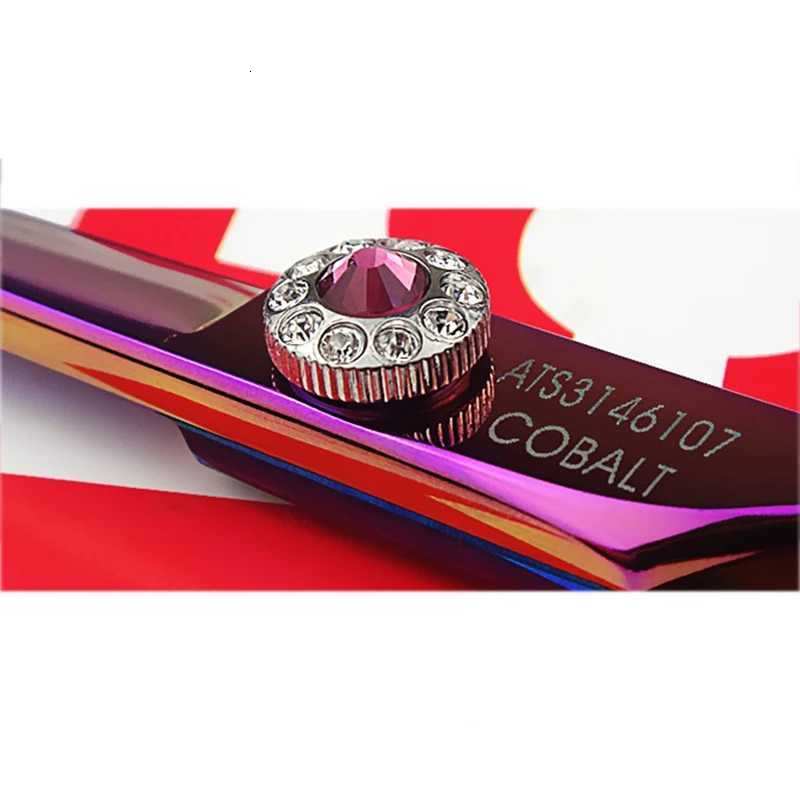 Japan Purple Barber Scissors Professional Haircut Scissors One Piece 6 Inch Iridescence Hairdresser Scissors W250716