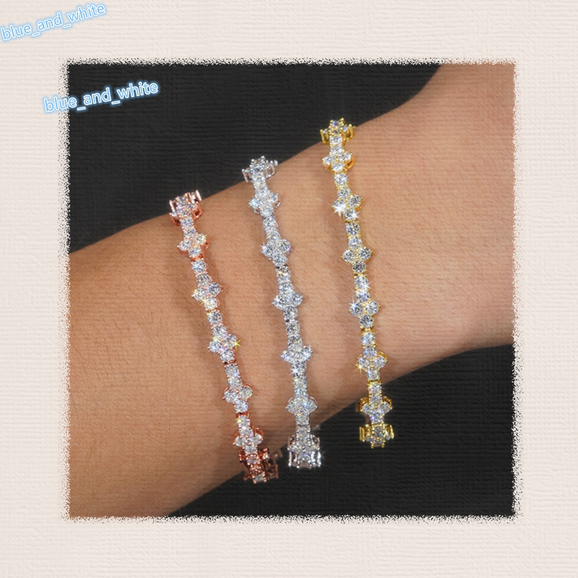 New Arrival 925 Sterling Silver Iced Hip Hop Jewelry VVS Moissanite Diamond Cross Tennis Chain Bracelet for Men and Women