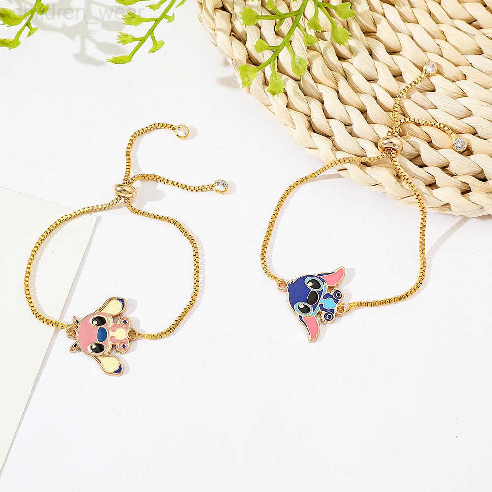 Disney Lilo Stitch Bracelet for Women and Girls Cute Luck Charm Fashion Jewelry Gift W20250716