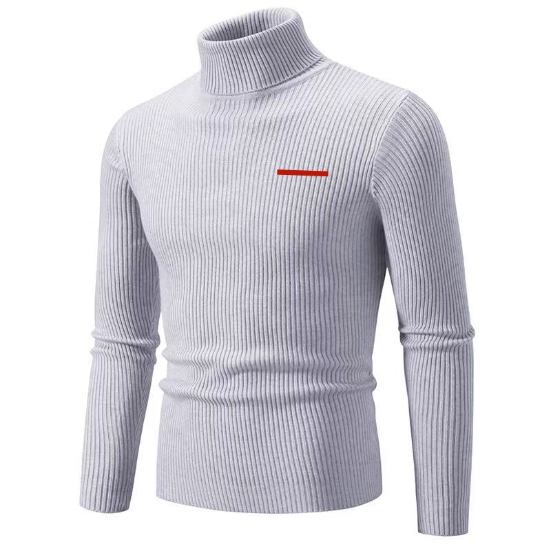 Designer badge Men's Sweaters winter high neck thick warm sweater high neck men's sweater slim fit pullover men's knitted sweater