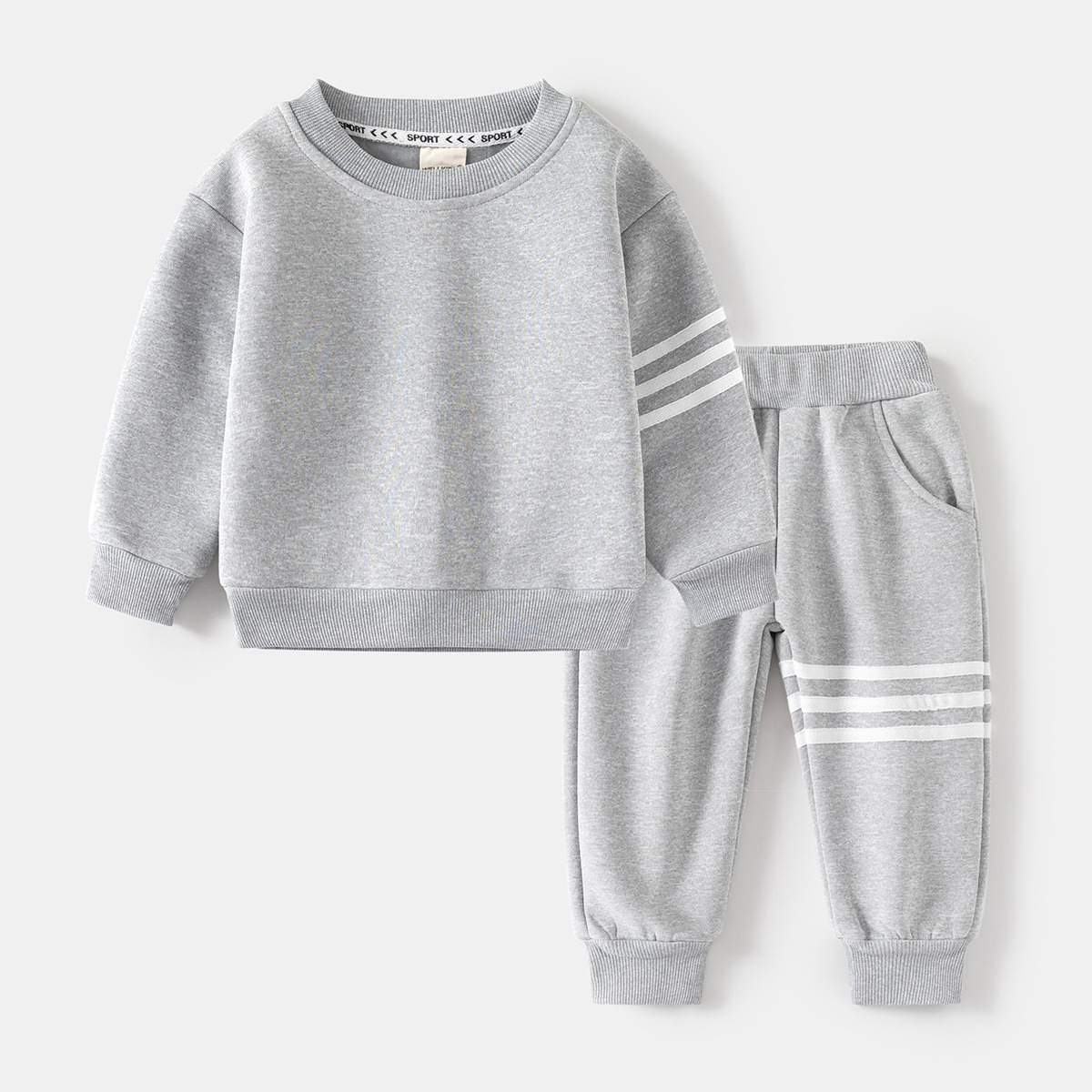 Wholesale Warm Winter Baby Outfit Clothing Set Raglan Sleeve 2pcs Baby Clothing Set Boys