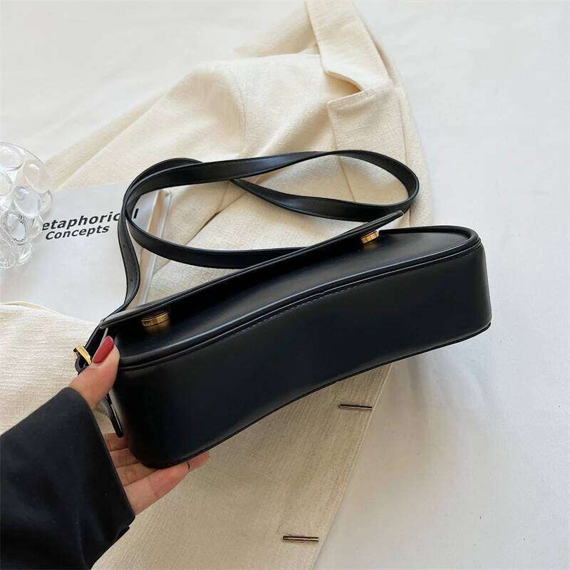 Vintage Shoulder Bag For Woman, Chain Handbag, Black Crossbody Underarm Bags,