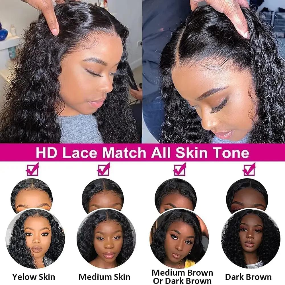 Natural Black Soft 26 Long Kinky Curly 180 Density 13x4 Lace Front Wig For Women Baby Hair Heat Resistant Preplucked Glueless Synthetic Wig