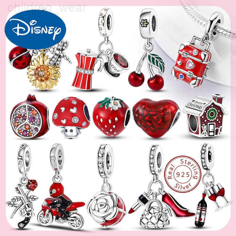 Disney New 925 Sterling Silver Charms Bead Original Red Series Charm Pendant Fit Bracelet Necklaces DIY Birthday Gift for Women Jewelry W20250716