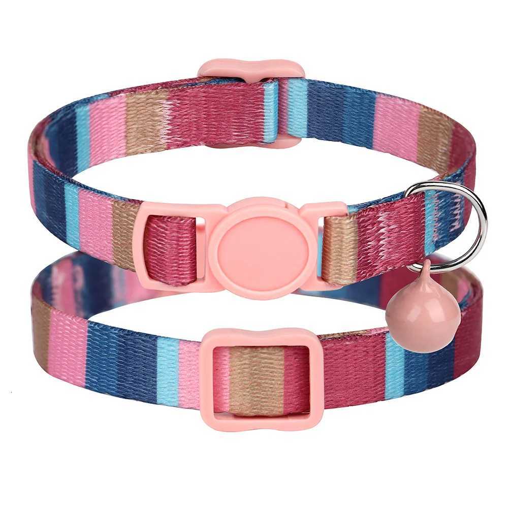 ute Small Dog Cat Collar With Bell Accessories Adjustable Nylon Pet Kitten Puppy Necklace Collars For Chihuahua Pets Supplies LL250716