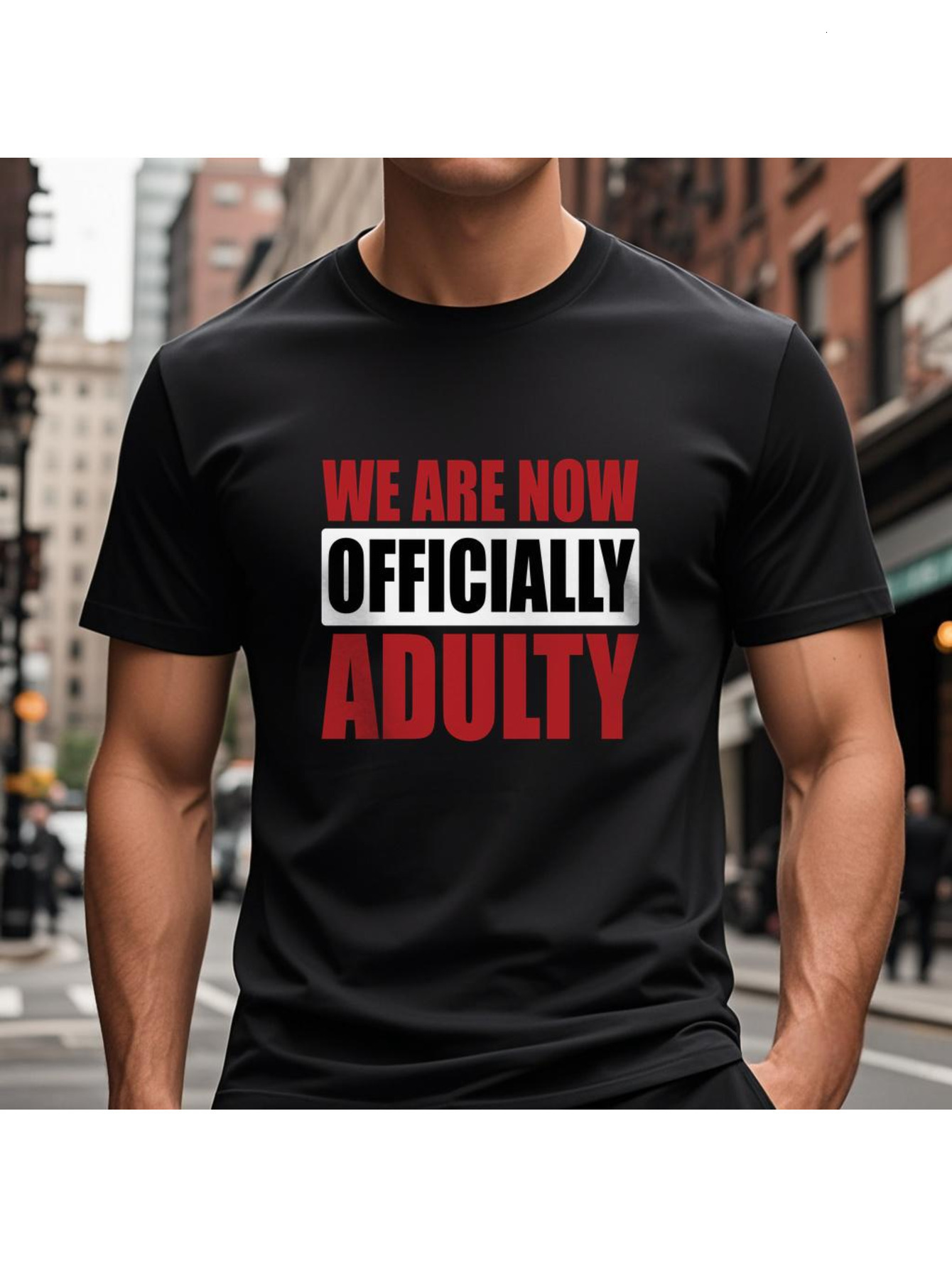VogueEpoch black text White Cotton S-3XL Men Graphics Short sleeve 180g Round collar T Shirts Adult Wed f0