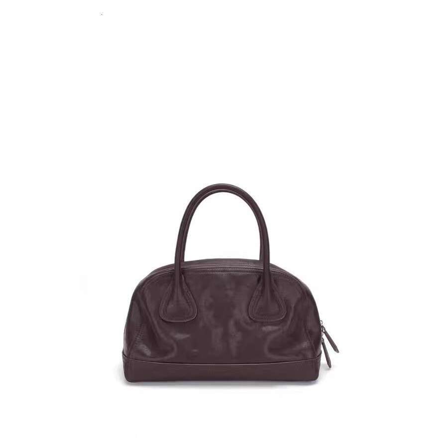 Korean New Niche Bowling Handheld Women's Soft Leather High-Quality Simple Versatile Shoulder Crossbody Bag