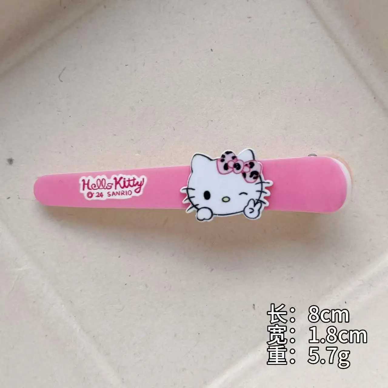 Sanrio 4pcs Sanrio Cartoon HelloKitty Hair Clips with Leopard Print Bangs and Versatile Side Clips for Hair Accessories w250716