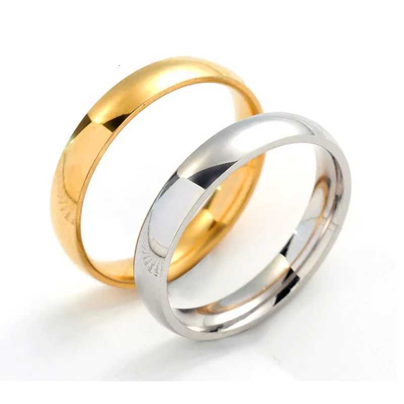 Classic 4mm Curved Stainless Steel Couple Ring Charm Men Women Titanium Steel Rings Best Party Gift Jewelry S250716
