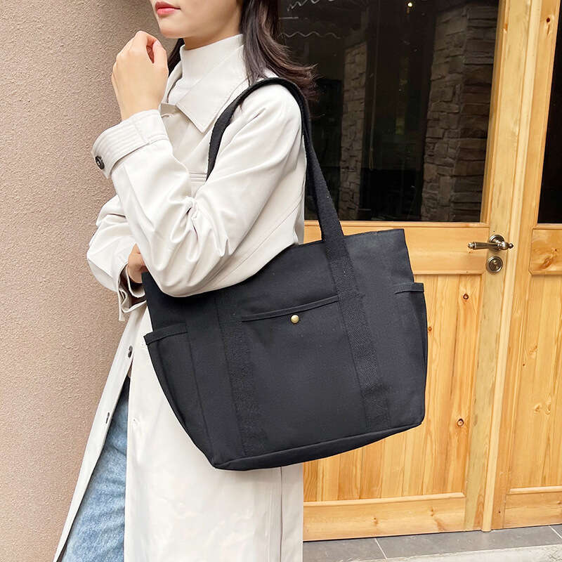 Large Capacity Tote Canvas for Work and Outings High-Value Commuting Versatile Literary Student Book Shoulder Bag