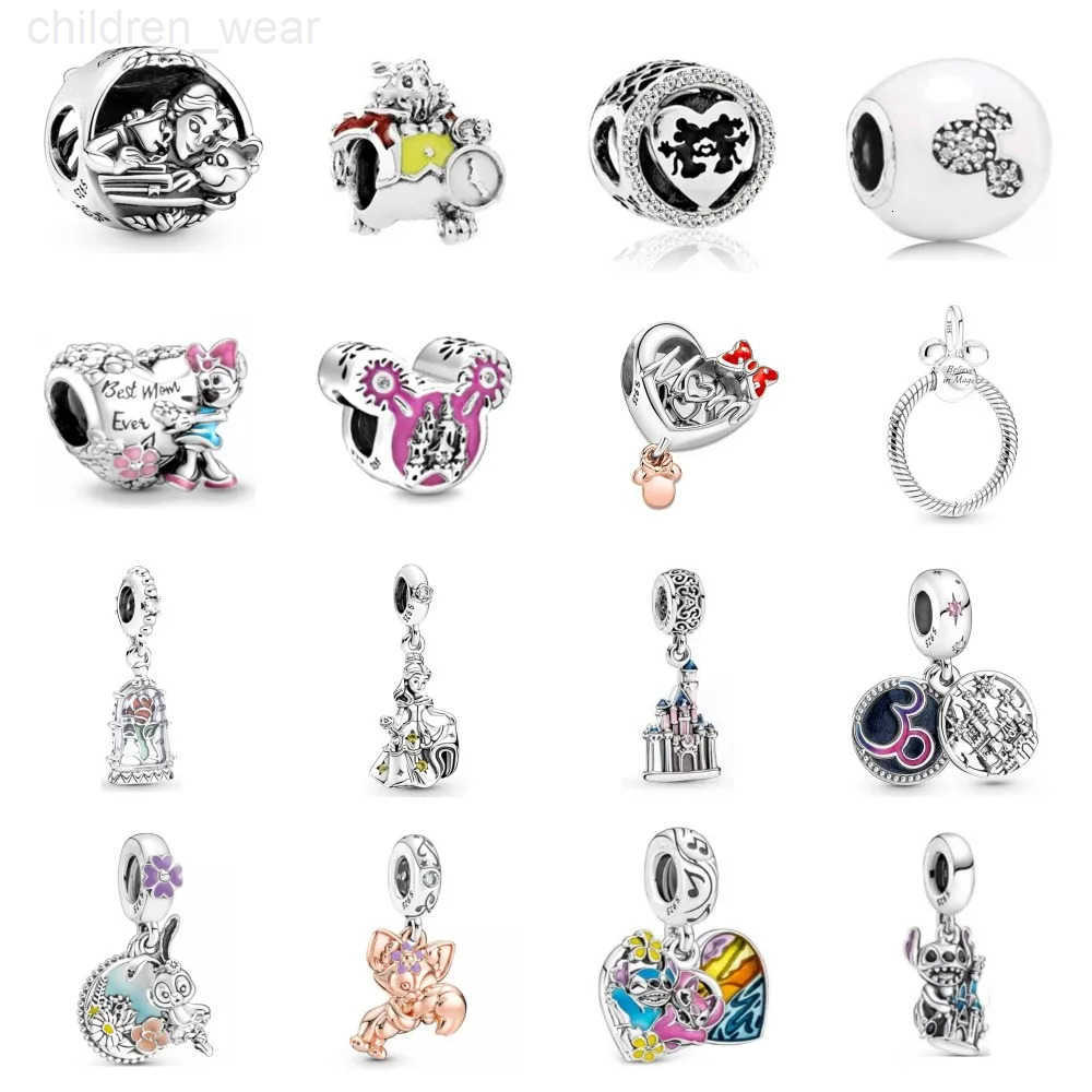 Disney 2023 New Fine Diy Bear Pendant Bead For Original European 925 Sterling Silver Plated Bracelet Necklace For Women Jewelry W20250716
