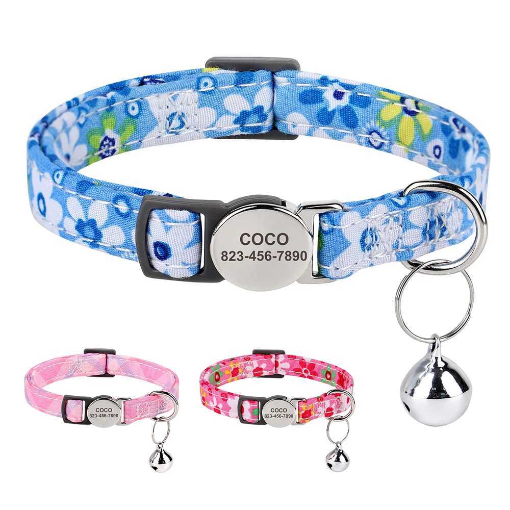 ute Nylon Cat Collar with Bell Personalized Cats Collars Free Safe Breakaway Kitten Necklace Chuitsk Release For Cats LL250716