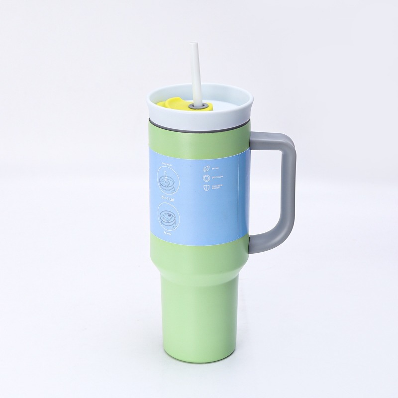 2025 New Owala Durable Stainless Steel Triple Layer Insulated Travel Tumbler with Spill Resistant Lid Straw and Carry Handle BPA Free 40 oz Ice Coffee