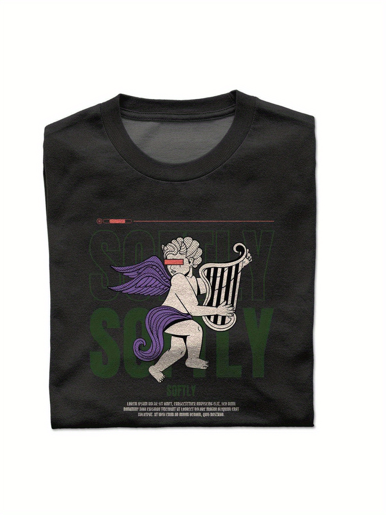 VogueEpoch T Shirts black Adult Men text S-3XL 180g White Round collar Graphics Cotton Short sleeve Wed a1