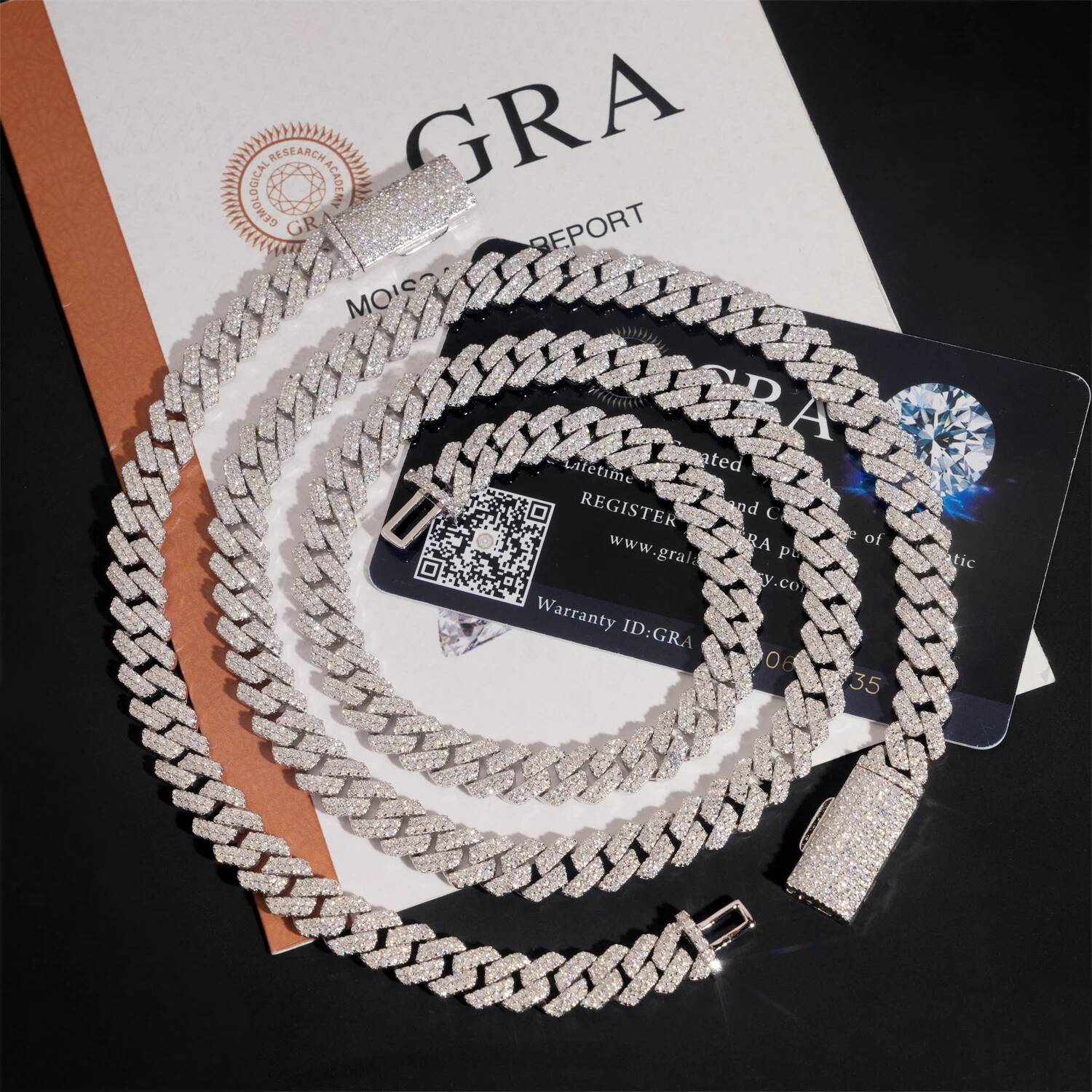 8MM Width Men Cuban Necklace Bracelet 925 Silver D Color VVS Double Row Moissanite Hip Hop Jewelry