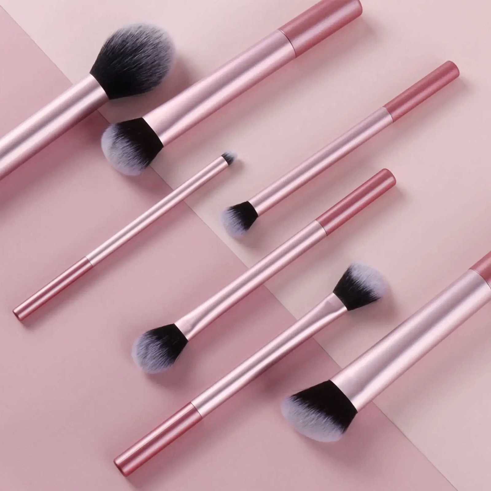 7pcs Pro Makeup Brush Set - Soft Premium Synthetic Hair Cruelty-Free Easy to Clean Foundation Blush Eyeshadow Cosmetic XJ2500716