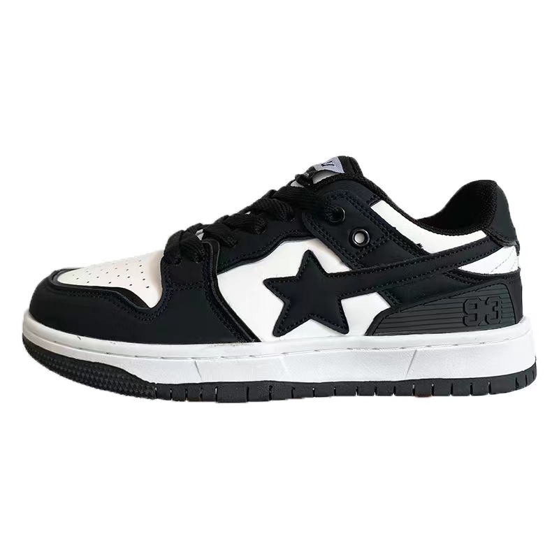 Designer Casual Shoes free shipping Black white couple sneakers star shaped mens casual sports shoes