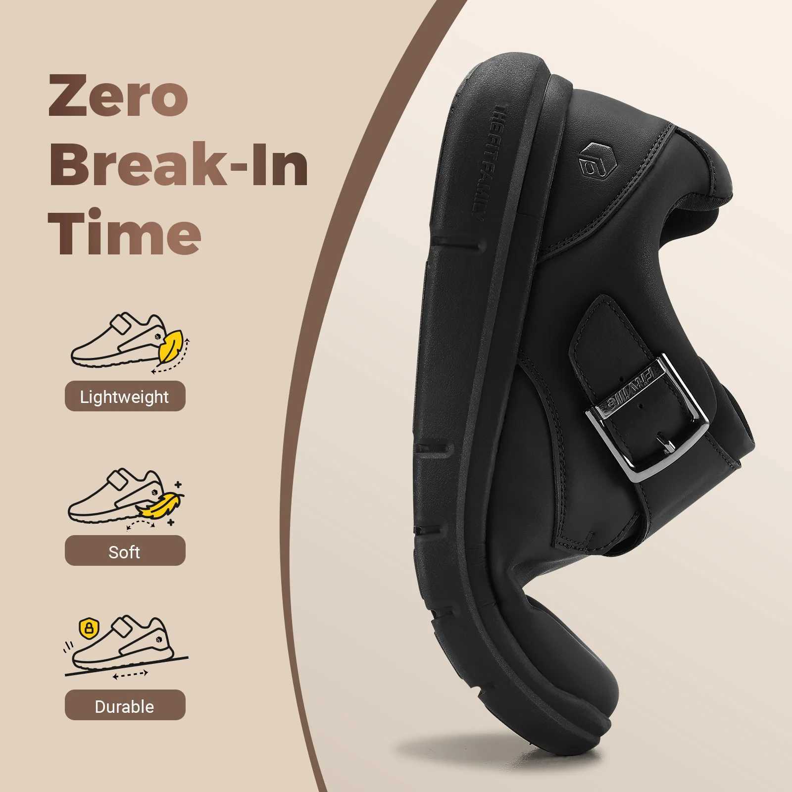 Fitville Mens Leather Shoes Wide Shoes for Swollen Feet Mens Diabetic Walking Shoes for Outdoor Business Walking Shoe W250716