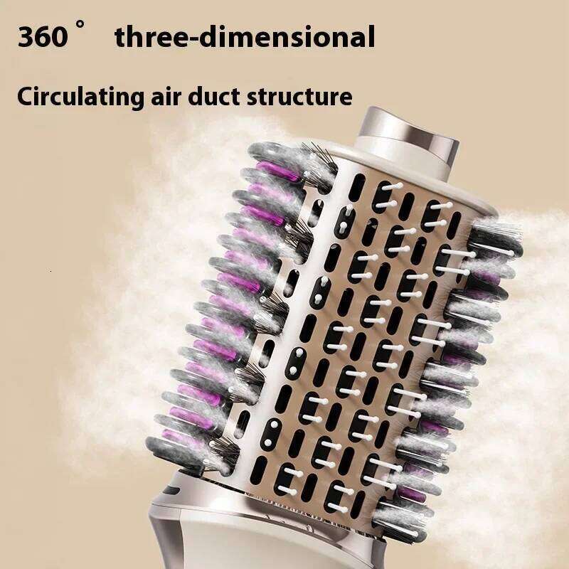 New Three-In-One Multi-Functional Hot Air Comb Automatic Curl Straight Blow Dryer Wet/Dry Dual-Purpose Hair Styling Brush