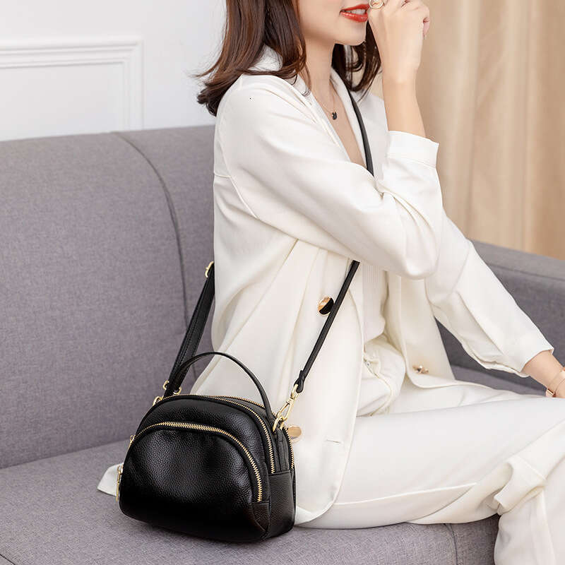 Women's 2022 New Casual Handbag Trendy Multi-layer Fashion Three-layer Soft Leather Mom Shoulder Crossbody Bag