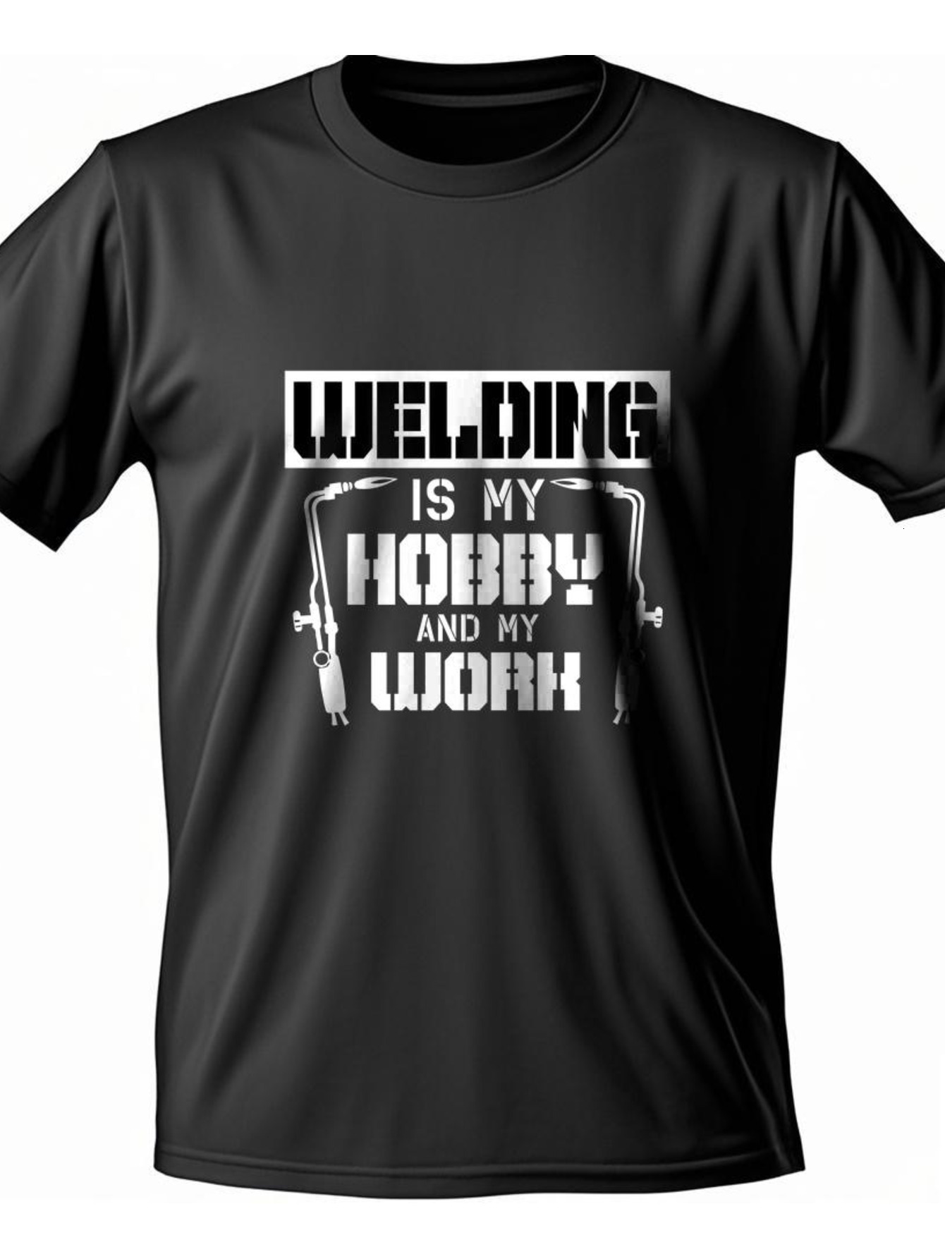 VogueEpoch Men Adult Cotton S-3XL boy White text 180g Round collar black T Shirts Short sleeve Wed e0