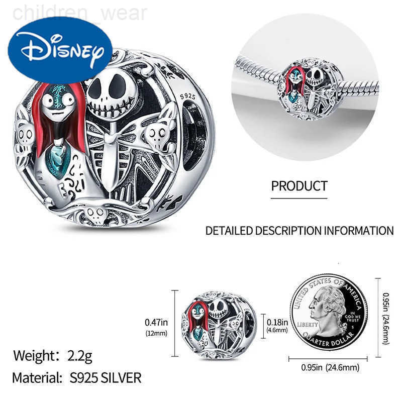 Disney The Nightmare Before Christmas Charm Beads Fit 3mm Bracelet Women 925 Silver Pendant Bead Jewelry 2023 Hot Sale Gift W20250716