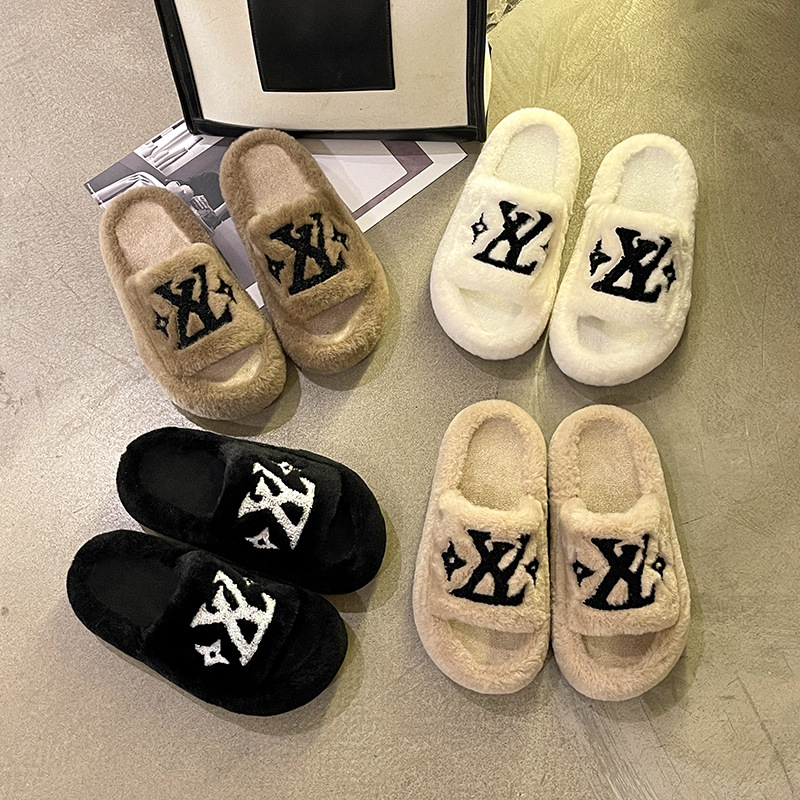 2025 Autumn Winter New Letter Print Thick sole Cotton Slippers Womens Indoor Outdoor Comfortable Versatile Warm Slipper Multiple Color Options Available