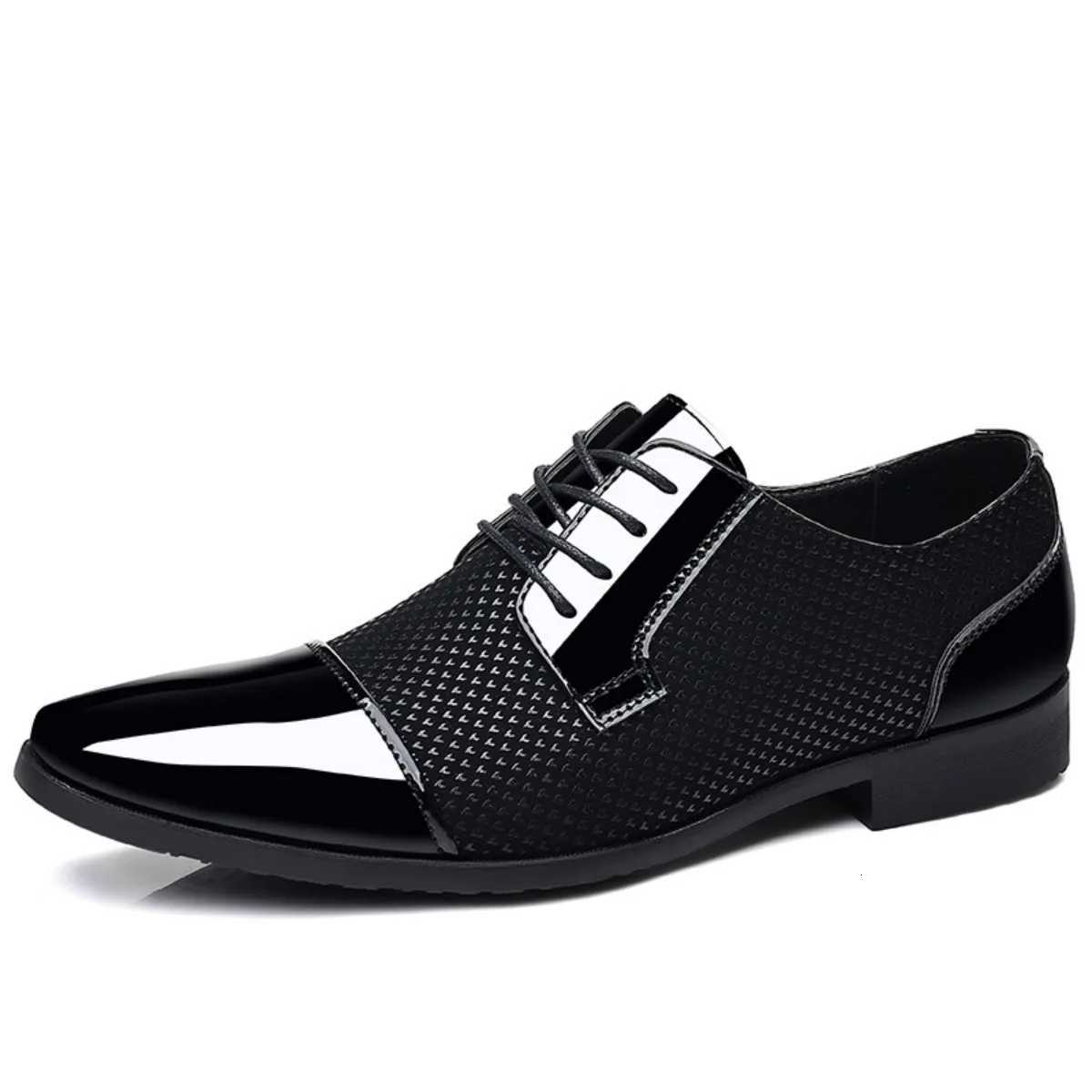Mens Dress Shoes Classic Lace-up Formal Oxfords Modern Tuxedo Business Casual Scale Pattern Comfort Formal Shoes for Men Y250715