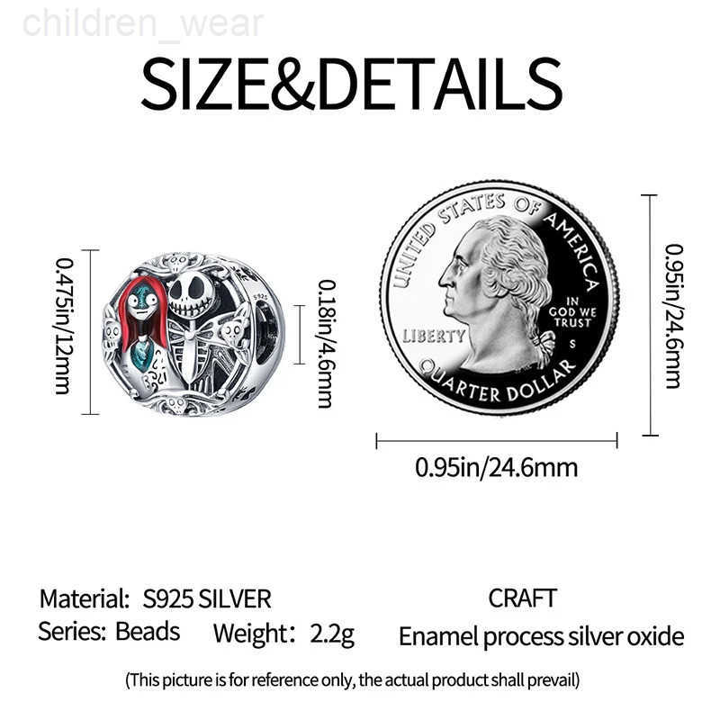 Disney The Nightmare Before Christmas Charm Beads Fit 3mm Bracelet Women 925 Silver Pendant Bead Jewelry 2023 Hot Sale Gift W20250716