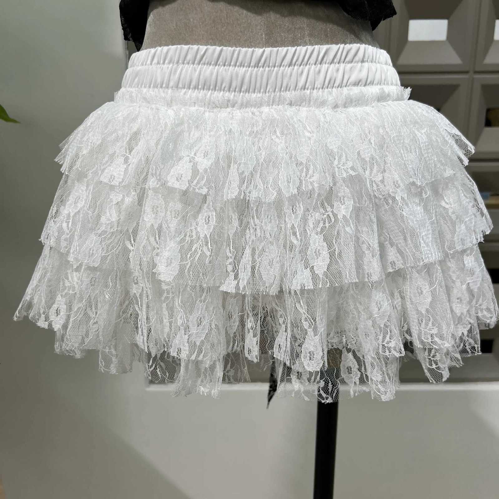 American Style Chic Pleated Lace Kelp Streamer Tube Top Elastic Slim Top + Lace Cake Skirt Women R250716