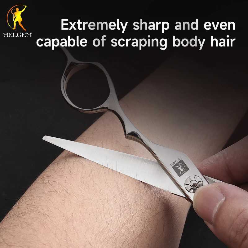 Helgem Professional JP440C Barber Scissors Set Flat Thinning Chunker Shears for Hair Trimming W250716