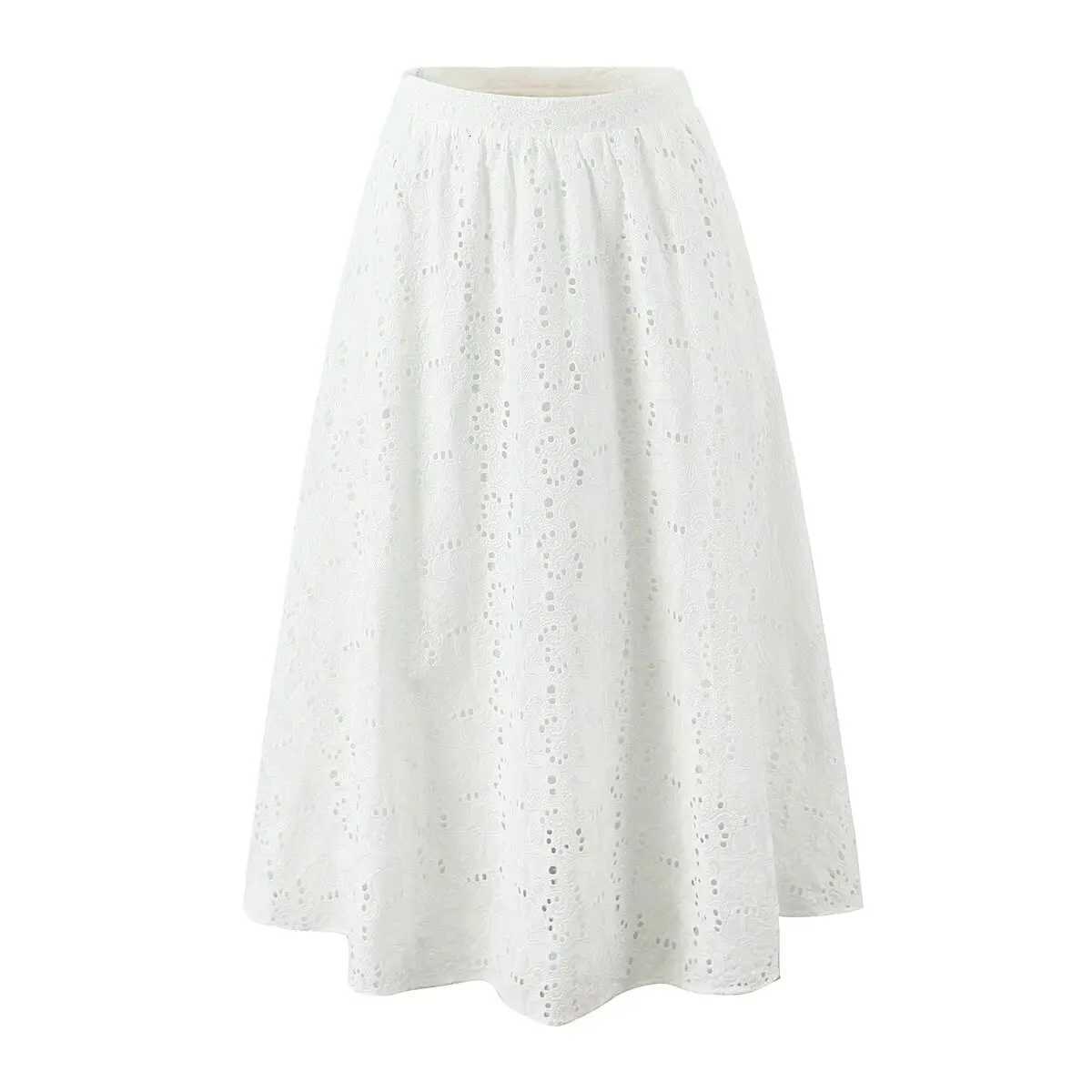 Suninheart Embroidered Camisole Top Womens 2025 Summer New Style Vacation Style White Large Skirt Long Skirt Two-piece Set R250716