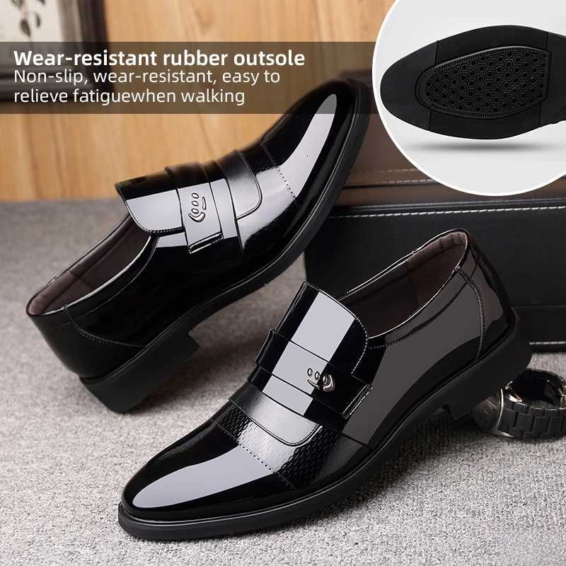 Leather Shoes for Men Wedding Formal Oxfords Business Casual Office Work Shoes for Men Classic Luxury Pointy Mens Dress Shoes W250716