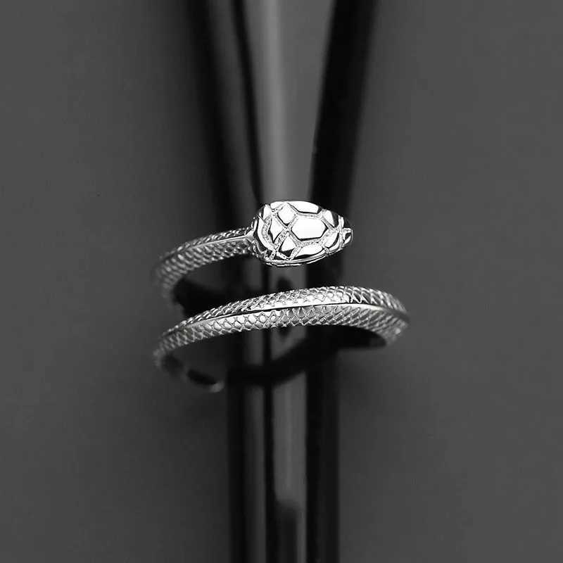 Titanium Steel Snake Head Open Ring Vintage Mens and Womens Fashion Domineering Punk Hip Hop Rock Fashion Jewelry Ring Gift S250716