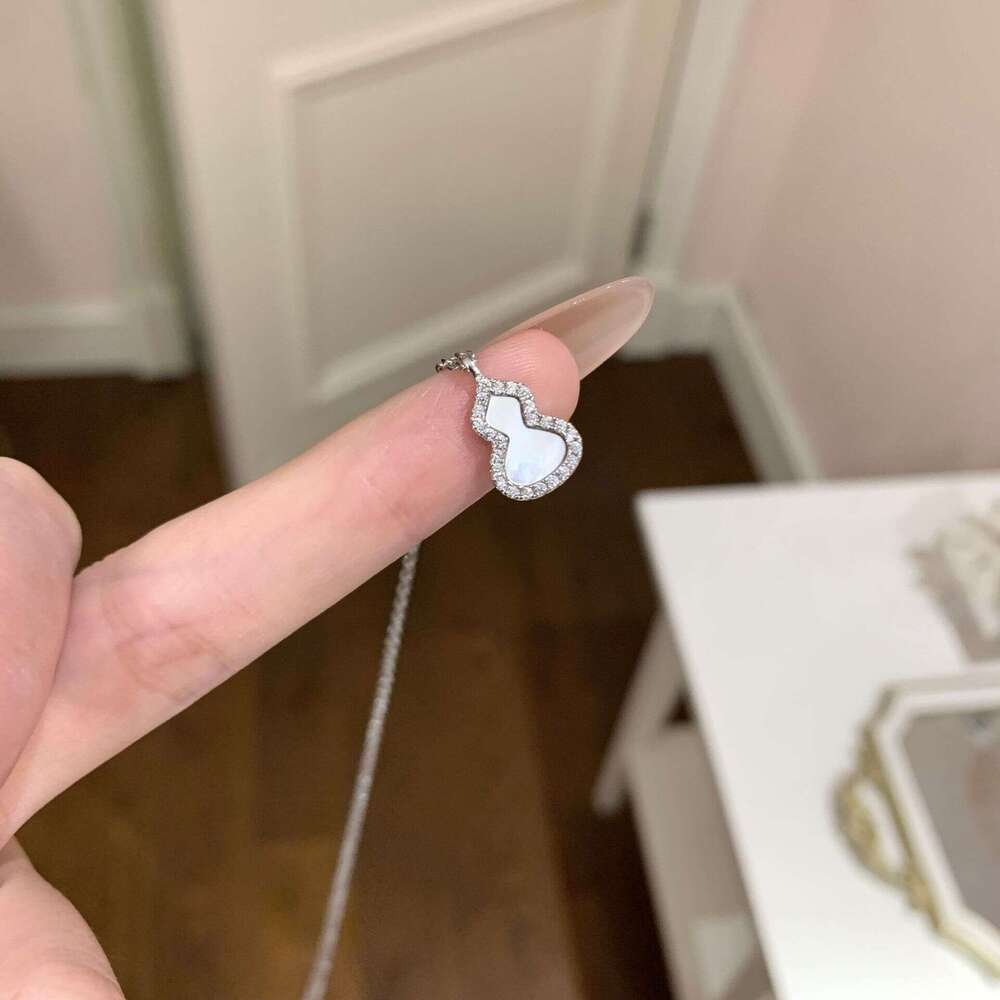 S Pure Sier Exquisite Mother-of-Pearl Zircon Small Gourd Bracelet Necklace Earrings Niche Light New Chinese Style Fortune and Prosperity Set